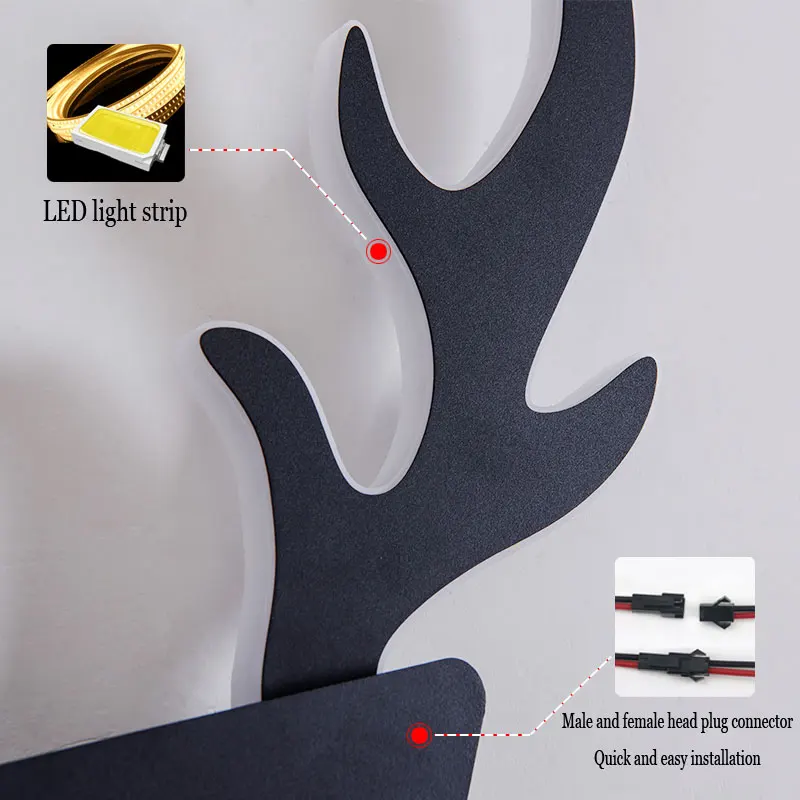 Современный минималистичный настенный светильник с рогами прикроватная лампа