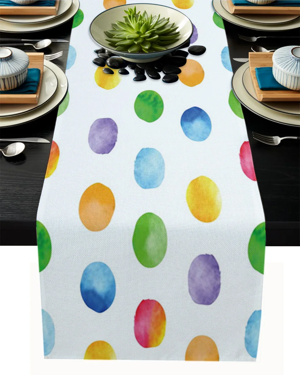 

Colorful Round Ball Table Runner Kitchen Decor Tablecloth Placemat Hotel Home Wedding Decor Table Runners
