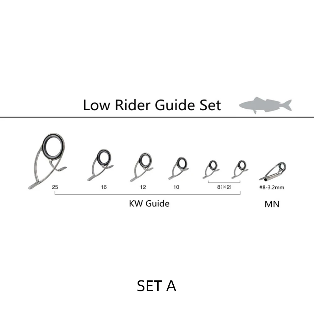 NooNRoo KW Series Low Rider Guide Set Saltwater Casting & Bo