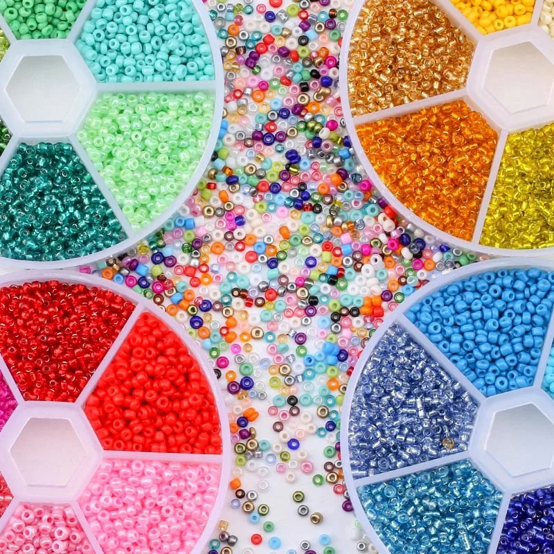 

SNASAN 3900pieces 2mm 3mm Seedbeads Glass Beads for Jewelry Making Necklace Bracelet Embroidery Accessories DIY Materials