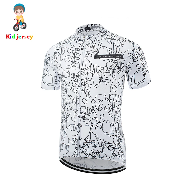 Aofly/белый милый детский короткий комплект из Джерси для велоспорта с героями