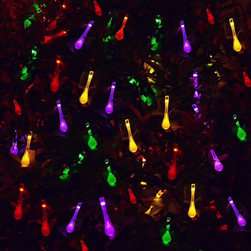 100 светодиодных солнечных струнных огней на открытом воздухе водонепроницаемое