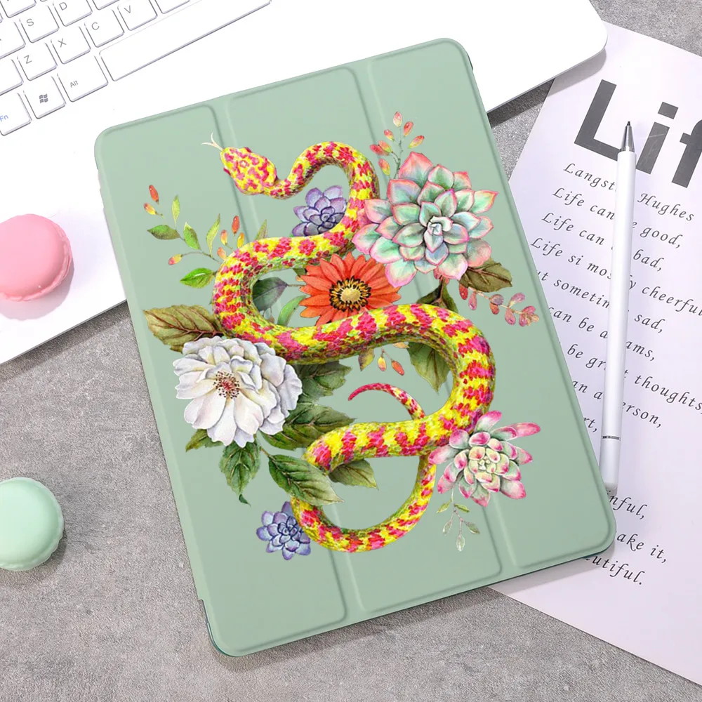 

Snake Art Cover For iPad 8th Generation Case Air 4 6th 7th Pro 11 Funda 2020 Fashion Holder Luxury Air 2 Mini 5 Coque 12.9