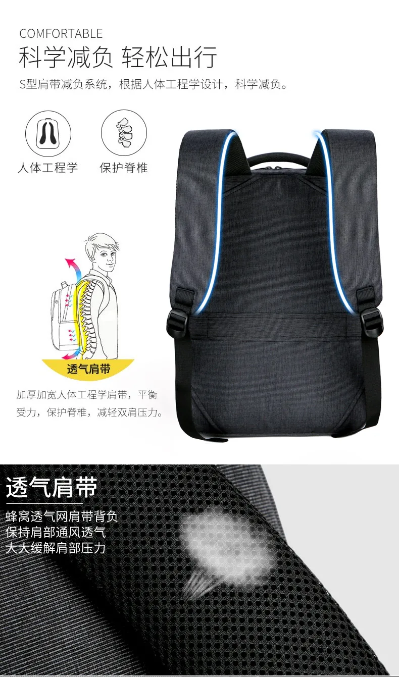 15,6 дюймов рюкзаки для ноутбука мужские рюкзаки бизнес ноутбук Mochila водонепроницаемый рюкзак usb зарядка сумки дорожные сумки