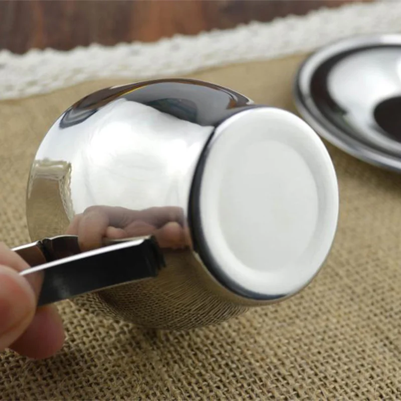 Двойная кофейная чашка Европейская мода нержавеющая сталь термостойкая набор с