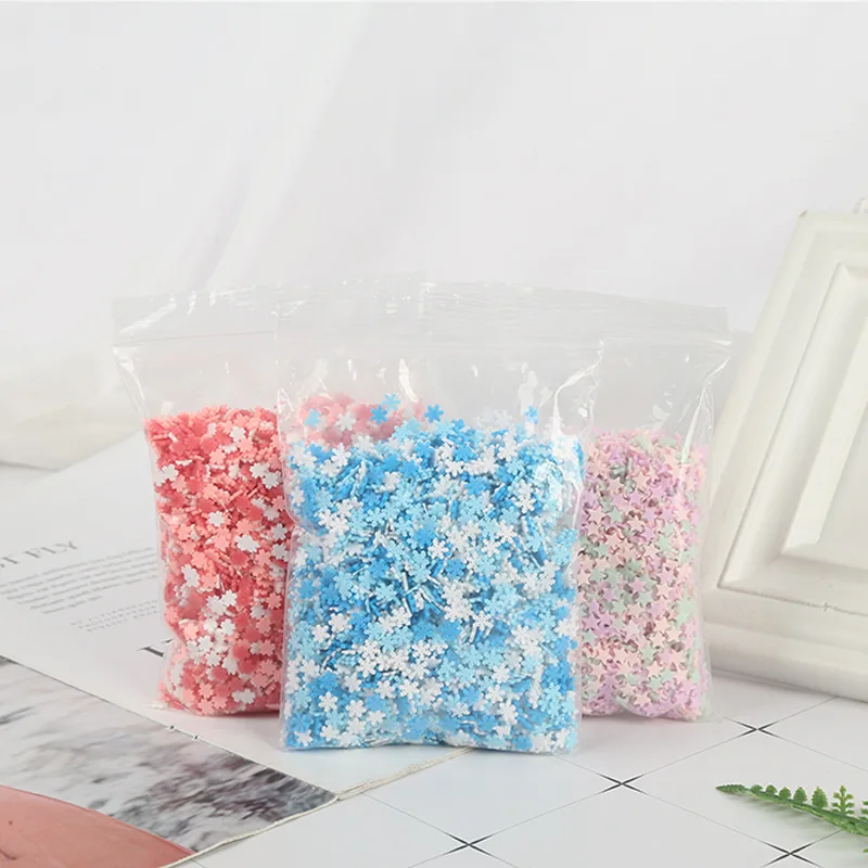 100g/lot Fimo Polymer Clay Sprinkles for Slime Heart Round Snowflake Star Slices Fake Cake Dessert Decoration DIY Nail Art Craft