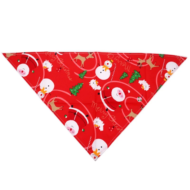 

Christmas Dog Cat Bandanas Scarf Adjustable Polyester Plaid Elk Printed Bandana Pet Washable Decoration Scarf Handkerchief Bibs