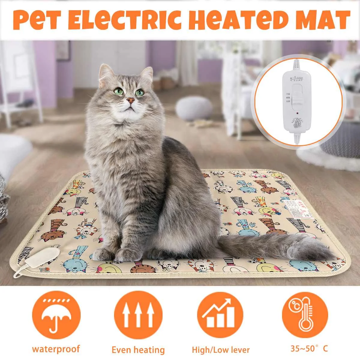 

3-Mode Pet Dog Cat Waterproof Electric Heating Pad Body Winter Warmer Mat Bed Blanket Animals Bed Heater Accessories