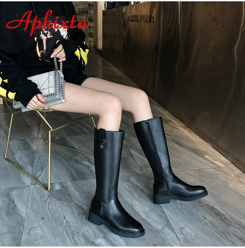 Aphixta/высокие сапоги; женские сапоги до бедра на молнии; женские непромокаемые сапоги; уличная резиновая водонепроницаемая обувь для женщин; зимние сапоги; женские ботинки