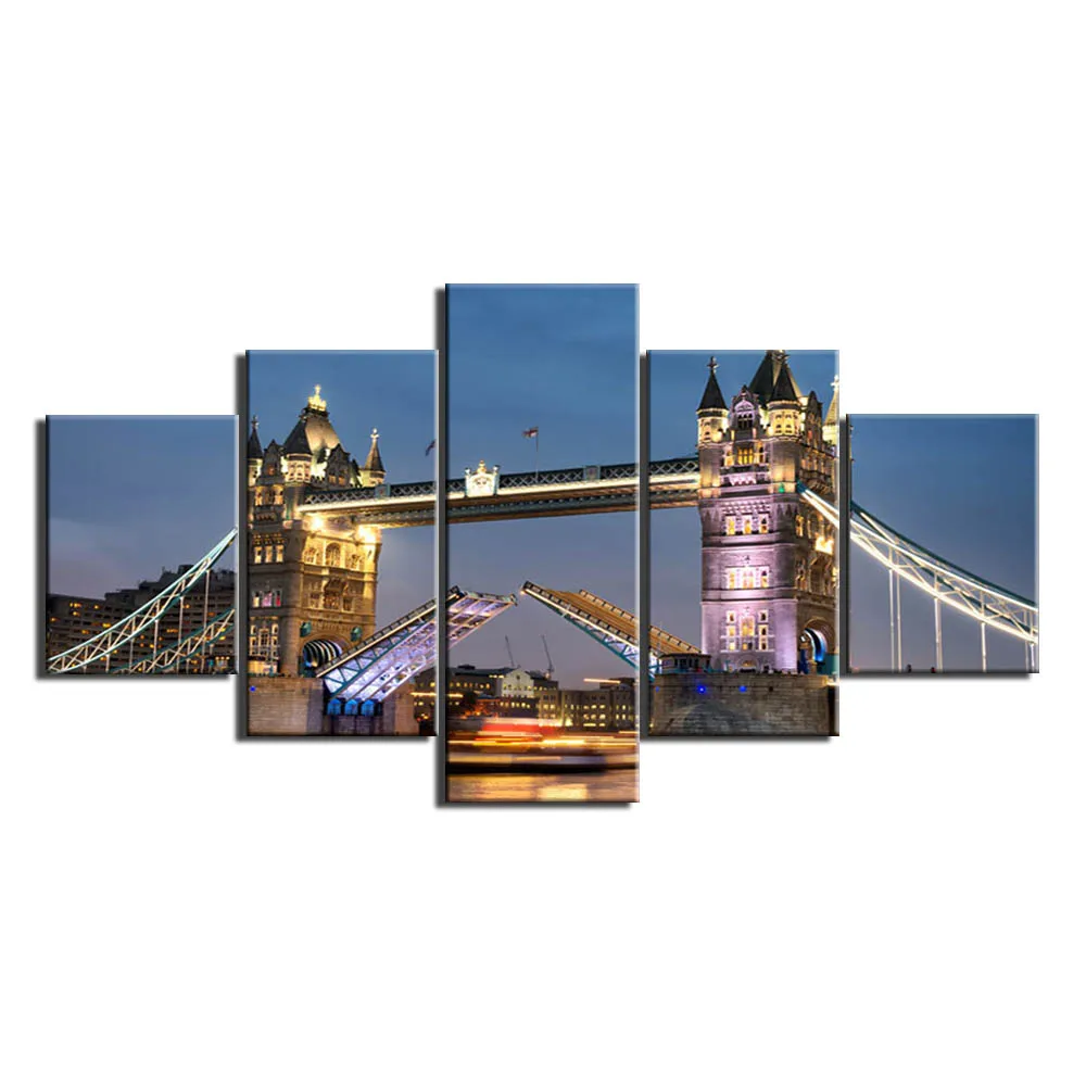 5 шт. HD Печать городской мост настенная художественная фотография для Гостиная
