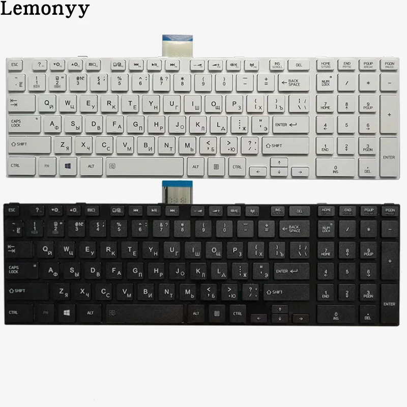 Новая русская клавиатура для ноутбука TOSHIBA SATELLITE L850 L850D P850 L855 L855D L870 L870D RU черная/белая клавиатура