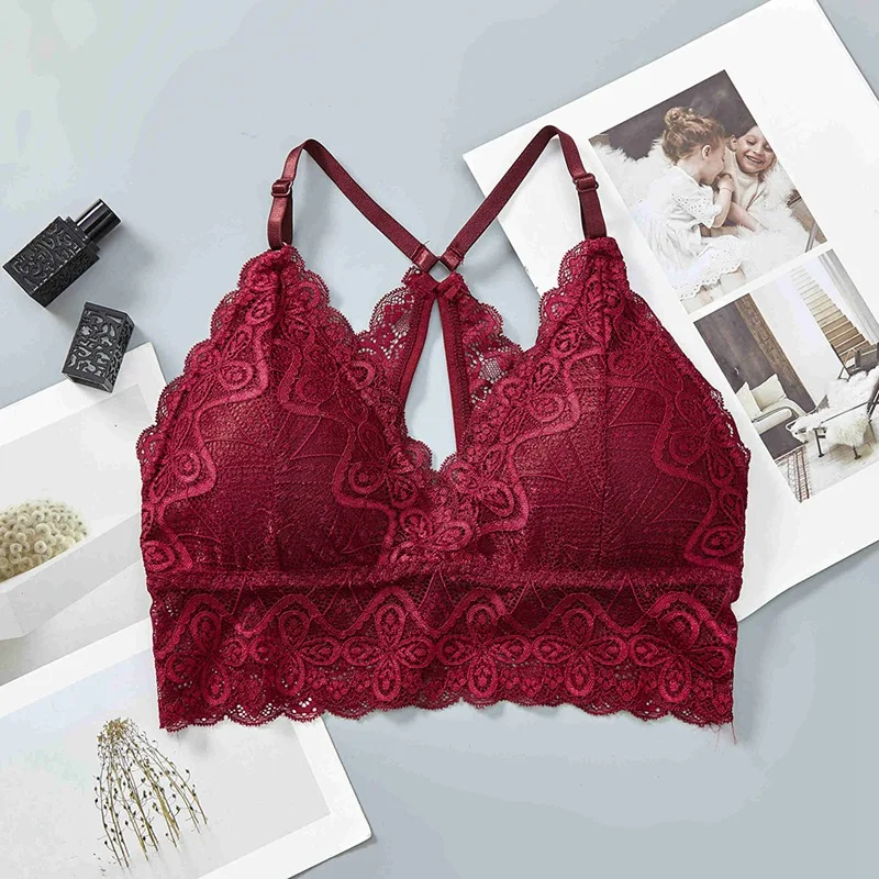 

Бюстгальтер женский кружевной с чашками пуш-ап и глубоким V-образным вырезом