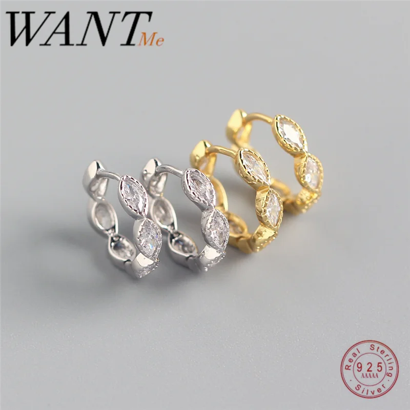 Женские серьги гвоздики WANTME из серебра 925 пробы с фианитами|Серьги-гвоздики| |