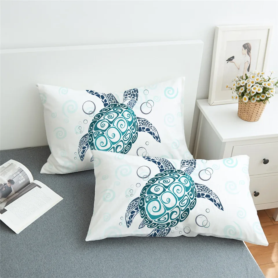 BeddingOutlet Turtle Pillow Case Golden Tortoise Pillowcase Luxury Animal Pillow Cover Bohemian Yellow for Bedroom Fronha