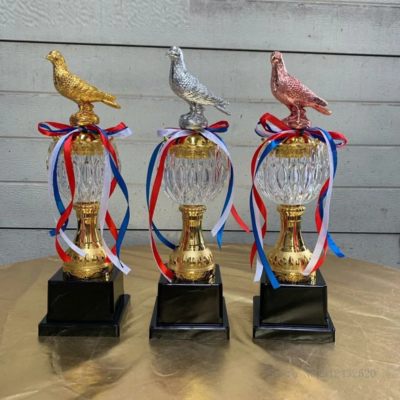 

41 cm metal trophy homing pigeon trophy custom-made custom-made gold, silver and bronze awards home decoration universal trophy