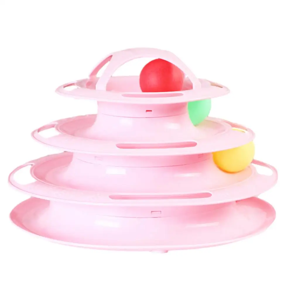 Cat Toy Tower 4 Levels Tunnel Interactive Intelligence Training Tray Pet Products Moving Balls Track | Дом и сад