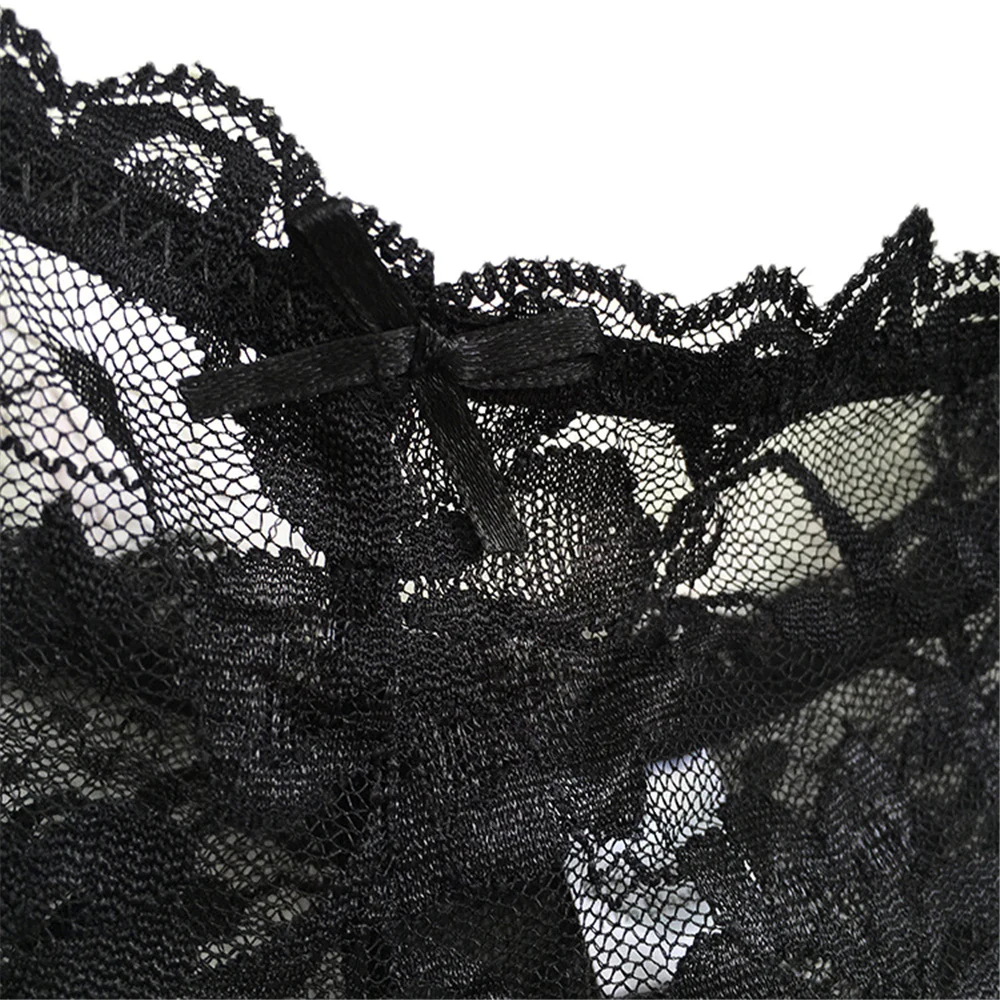 

Sexy lace panties through mesh low waist briefs women's nylon anti-light shorts