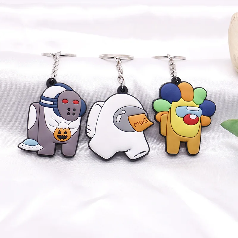 

Among Us Game Cartoon Anime Keychain Outside PVC Silicone Fashion Exquisite Bag Car Pendant Gift Key Ring Accessories