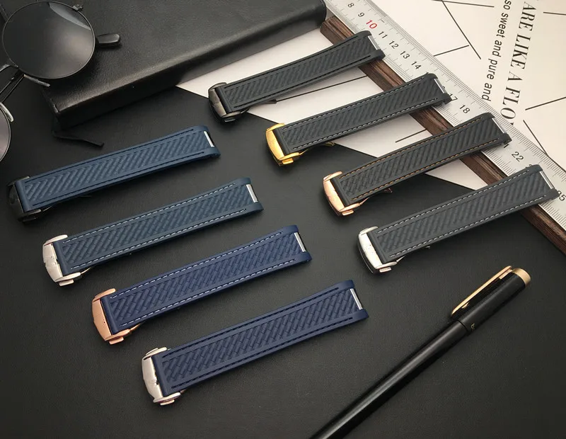 Мягкий 20 мм ремешок изогнутый конец силиконовый резиновый для часов с