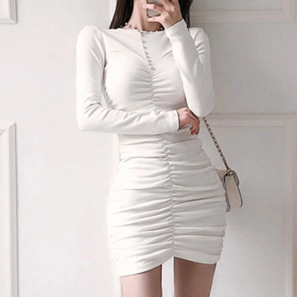 Женское сексуальное платье с v образным вырезом и рукавами фонариками на