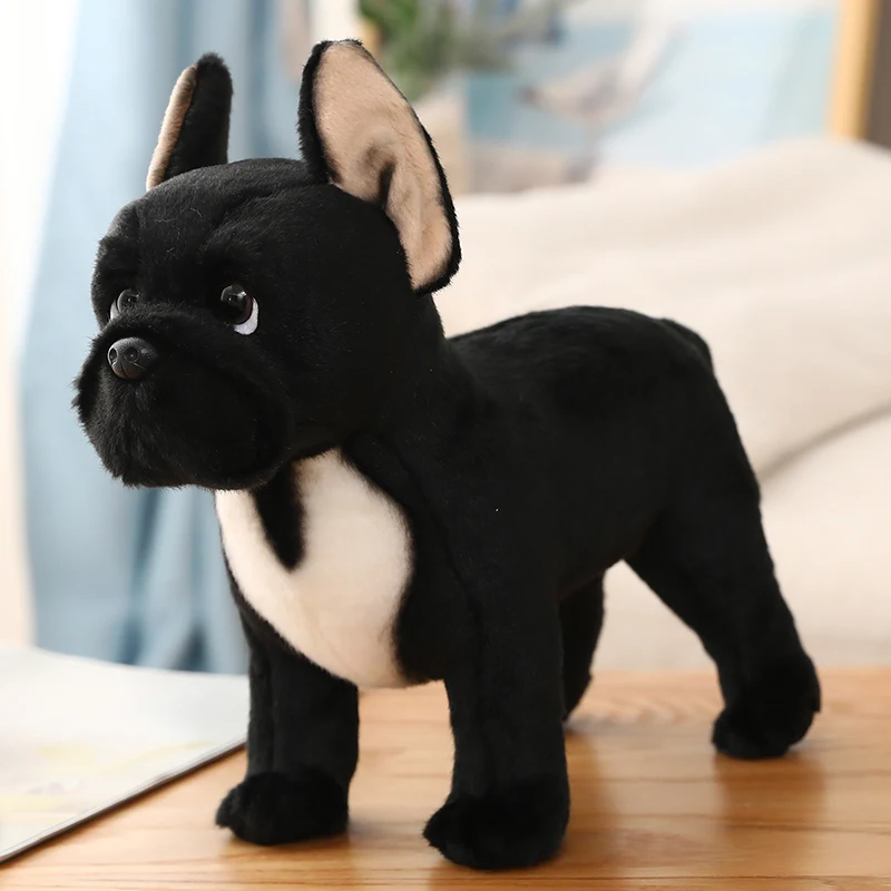 French Bulldog Puppy Stuffed Wolf Dog Tibetan Mastiff Plush Toy Cute Simulation Pets Fluffy Baby Dolls Birthday Gifts For Kids