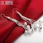 Женские Висячие серьги-змейки DOTEFFIL, из стерлингового серебра 925 пробы, с 5 линиями, с бусинами, свадебные ювелирные украшения