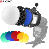 triopo magdome color filter reflector honeycomb diffuser ball photo accessories kits for godox yongnuo flash replace vs ak r1