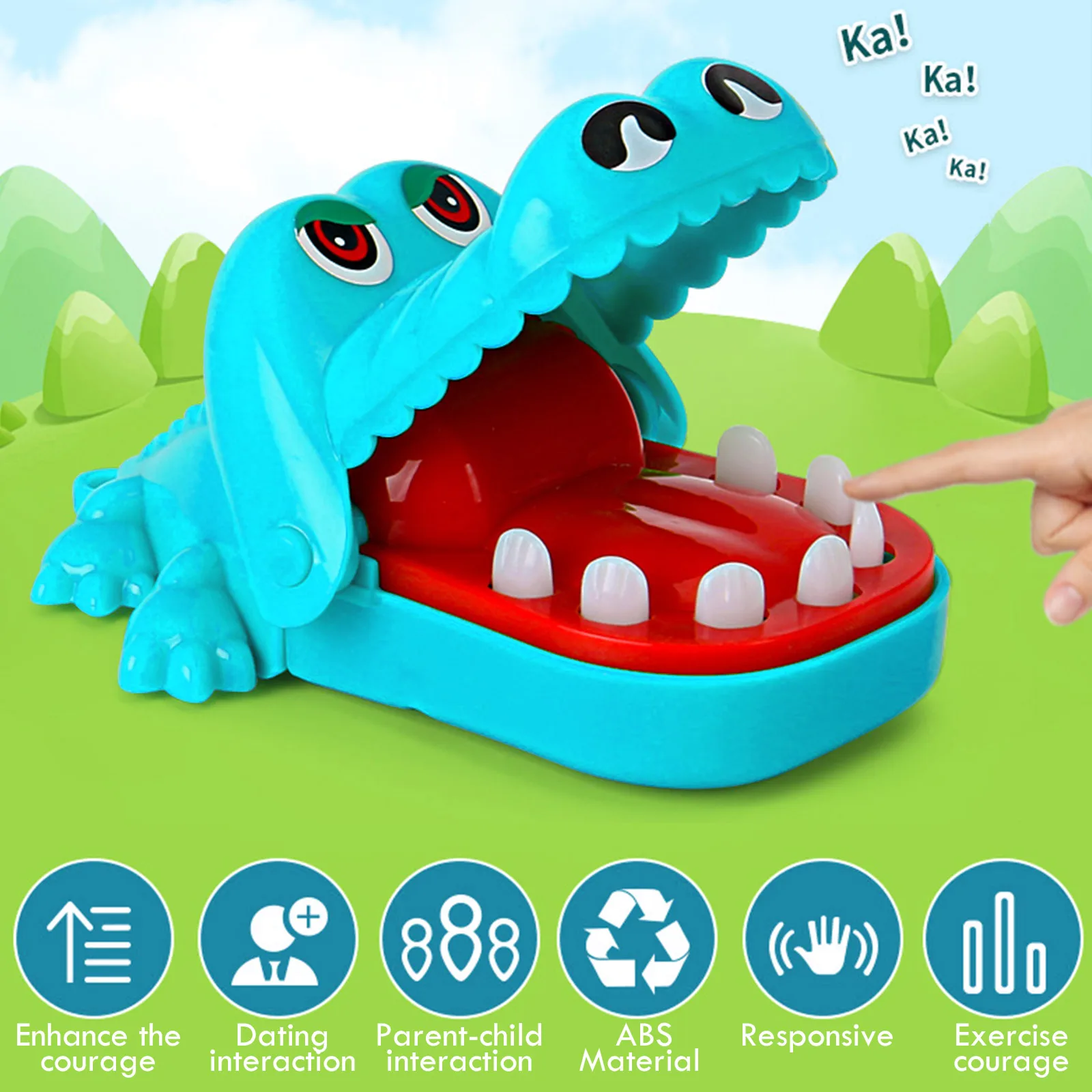 

2021 Hot Sale New Creative Portable Small Size Crocodile Mouth Dentist Bite Finger Game Funny Gags Toy With Keychain For Kids