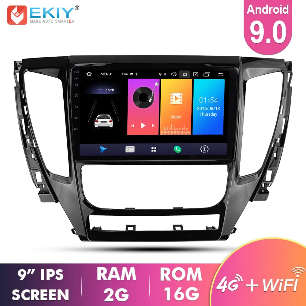 EKIY 9 ''IPS Android 0 автомобильное радио авто мультимедиа для Mitsubishi Pajero Sport 2016 2018 GPS Navi