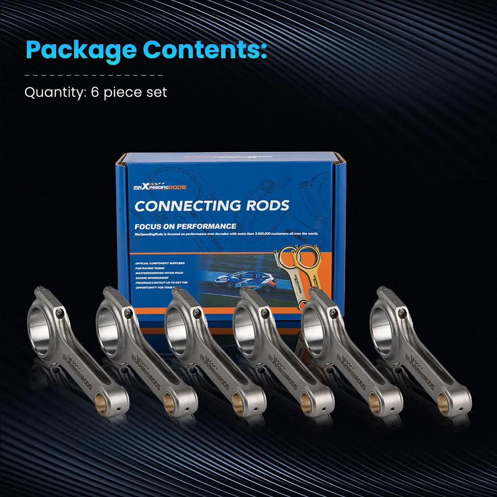 MAXPEEDINGRODS 125.25mm Connecting Rods For Toyota Supra JZA70 Crown 2.5L 1JZ 1JZ-GTE Conrod 600HP Con Rod Balanced Piston Pin | Автомобили