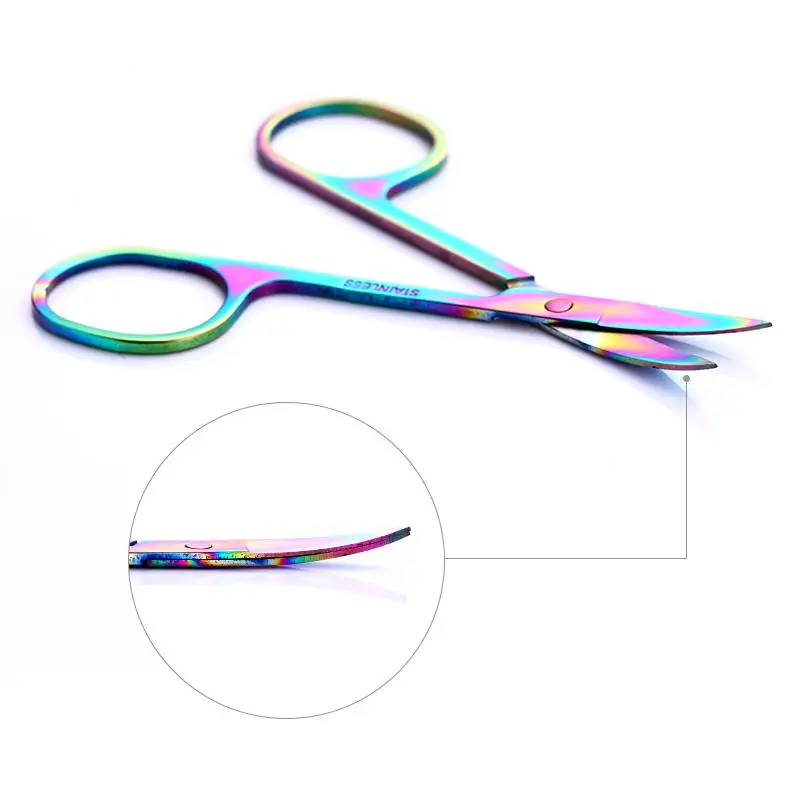 Хамелеон изогнутая головка ножницы для бровей инструмент кутикулы носа ресниц |