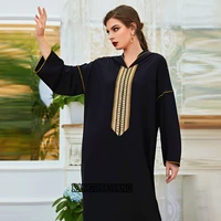 eid black robe abaya dubai kaftan turkey islam arabic muslim dress djellaba femme maxi dresses abayas for women caftan marocain