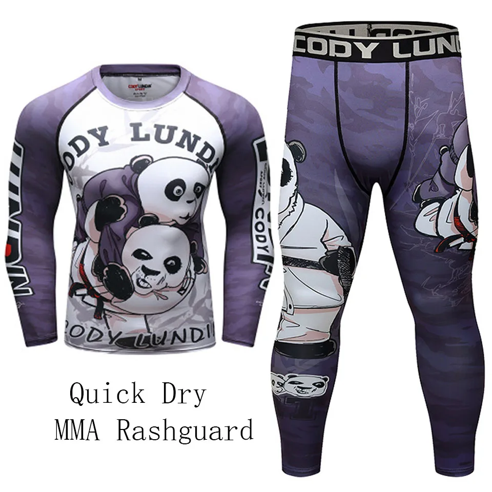 MMA Rashguard jiu футболка с надписью jitsu + брюки наборы боксерские майки мужские Bjj