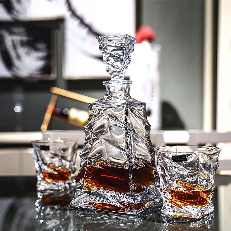 

Distortion Style fashion home 7 Pcs Set crystal glass whiskey decanter set for Liquor Scotch Bourbon 210310-10