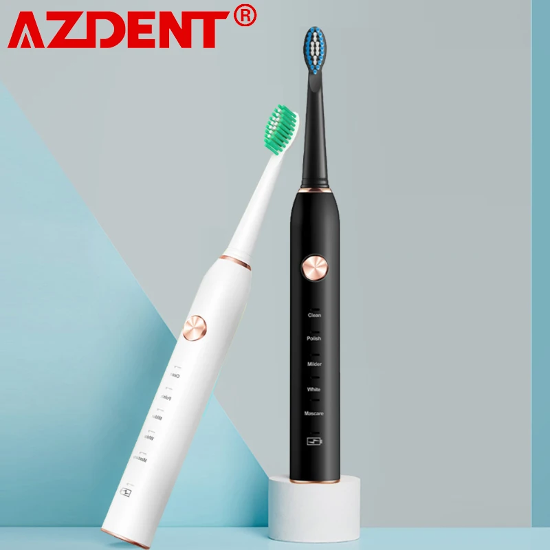 Электрическая зубная щетка AZDENT Sonic перезаряжаемый сменные головки зубных щеток с