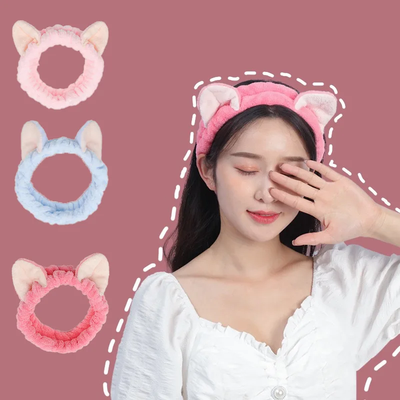 

2021 For Washing And Makeup Fashion Lovely New Design Soft Elast Head Hair Bands Strap Ear Turban