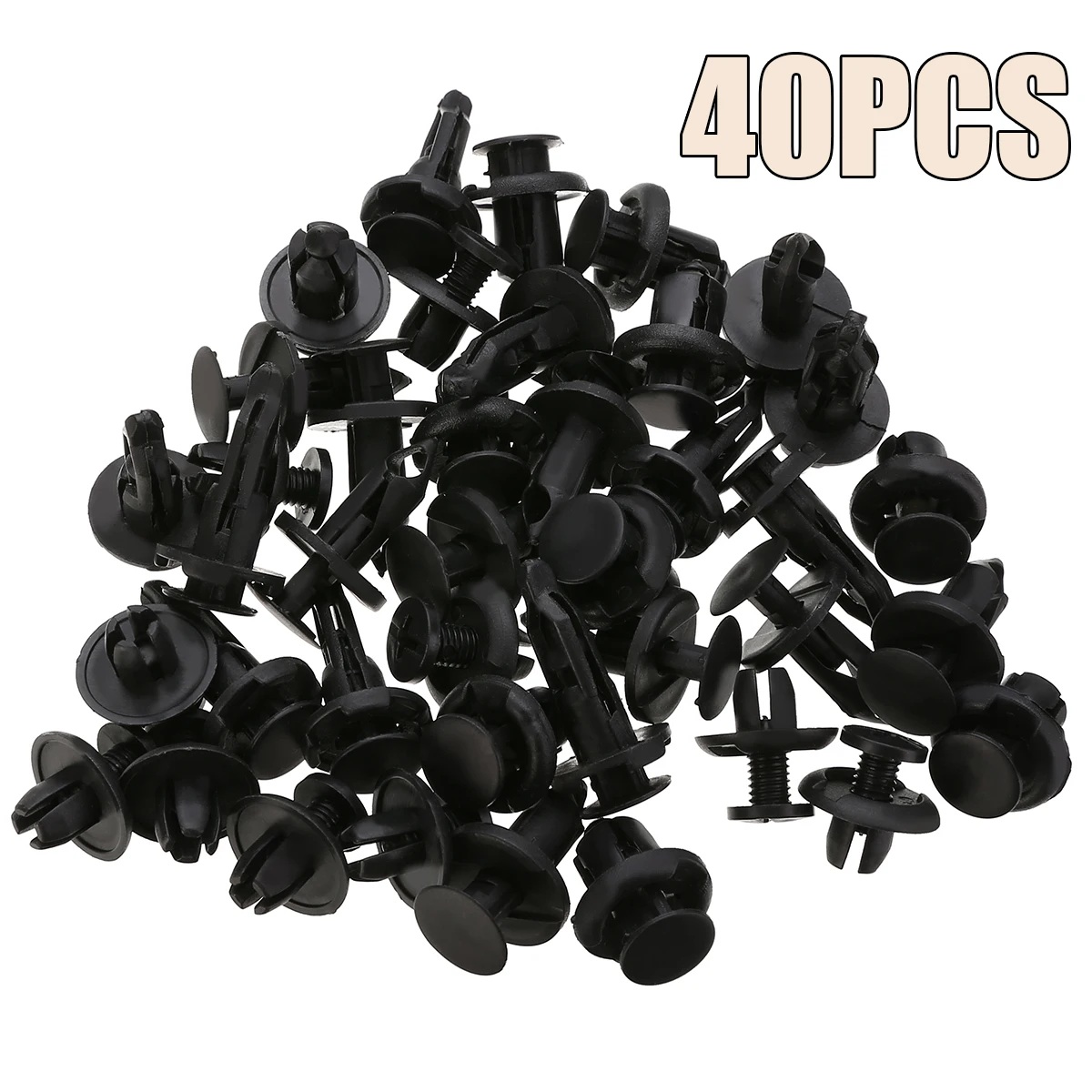 

40pcs Fastener Clips Car Push Pin Rivet Bumper Fender Retainer Fastener Mud Flaps Clip Kit Fit 8mm-10mm Hole