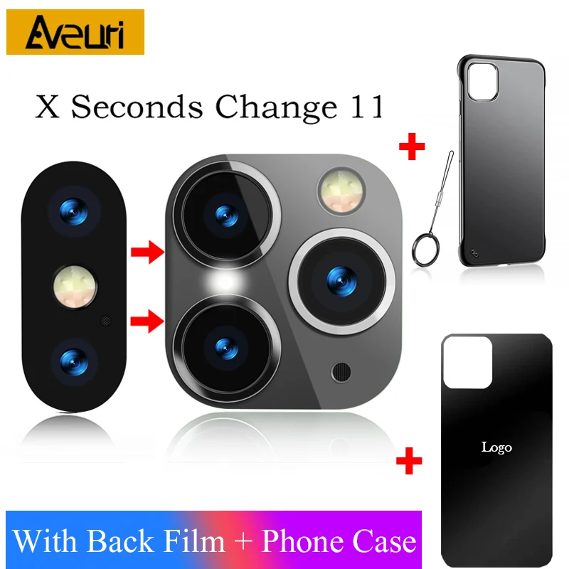 Роскошная наклейка, объектив камеры, сменная секундная стрелка для iPhone X XS MAX, Защитное стекло для iPhone 11 Pro Max, наклейка, поддельная камера