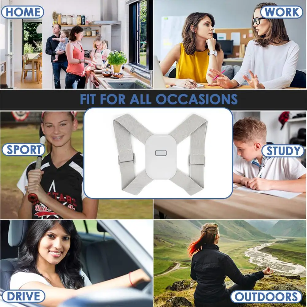 Регулируемый умный Корректор осанки 2020 Электронная Поддержка спины