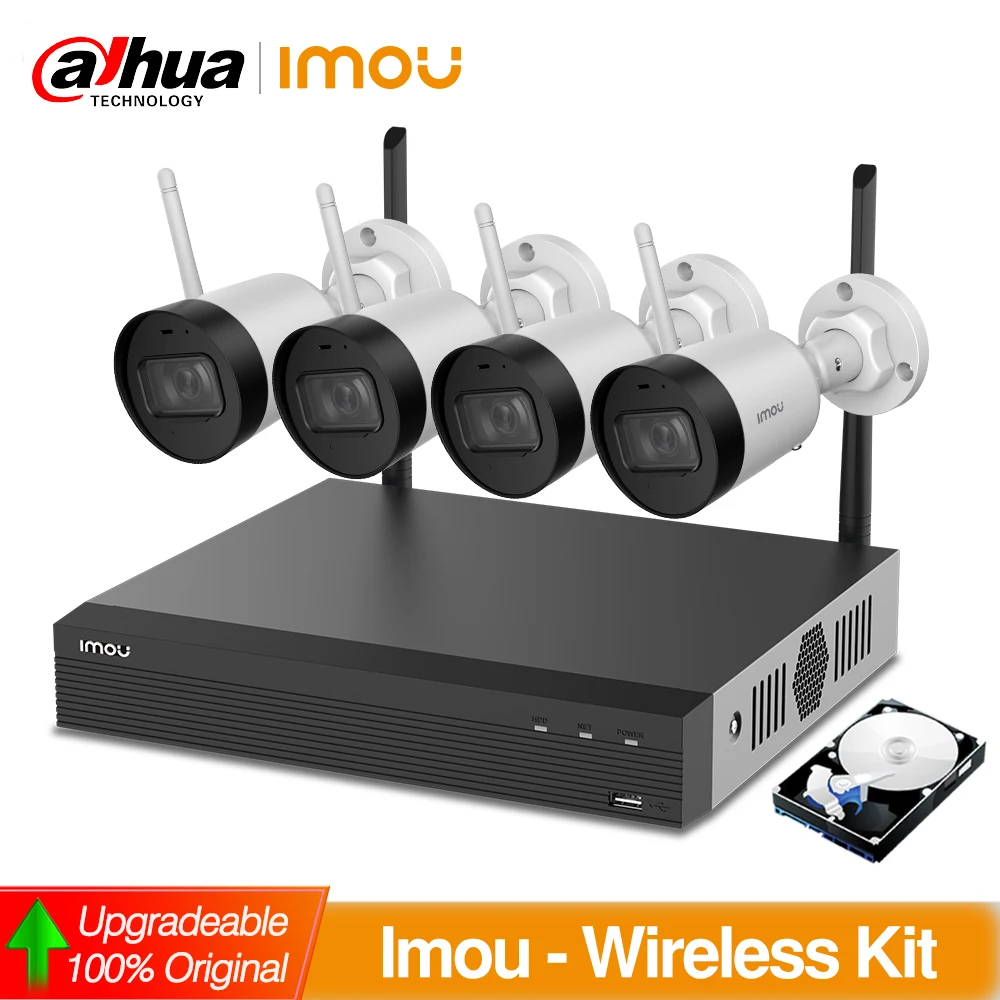 Dahua IMOU Bullet Lite Wifi Wireless Kits 4pcs IPC-G22 NVR NVR2104HS-W-4KS2 Built-in 1TB HDD KIT with 1T | Безопасность и защита