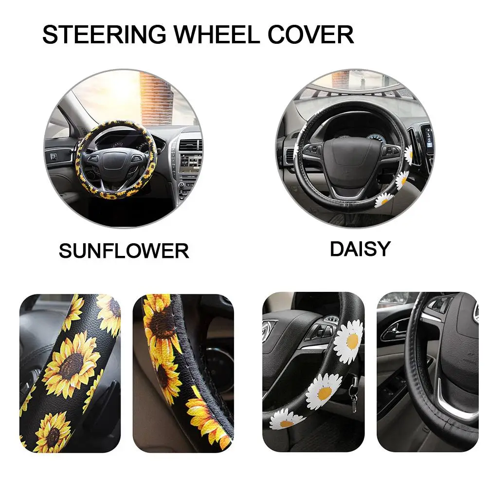 Чехол для руля с принтом универсальный чехол из искусственной кожи нескользящий