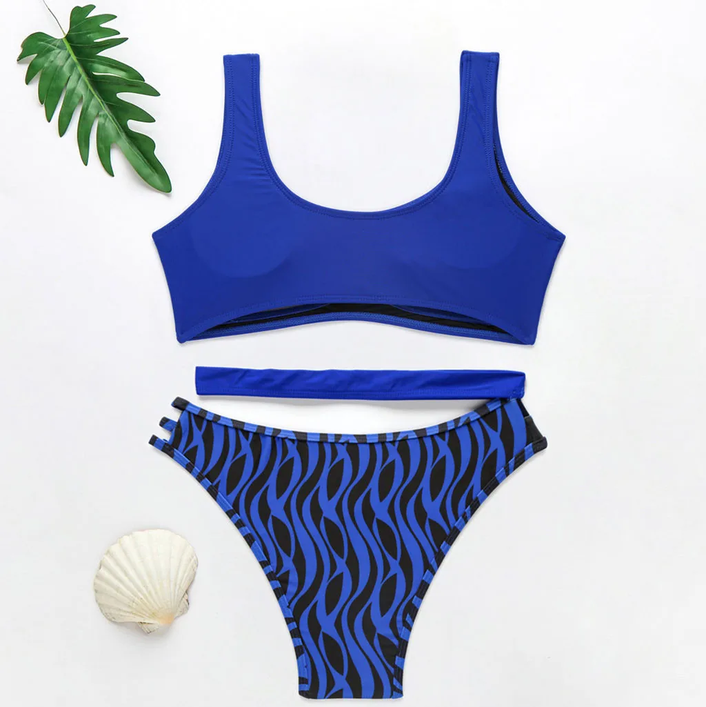 Бандажный купальник с вырезами женский высокой талией топ труба купальный