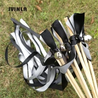 50pcslot black and grey wedding wands with sliver bells for wedding party