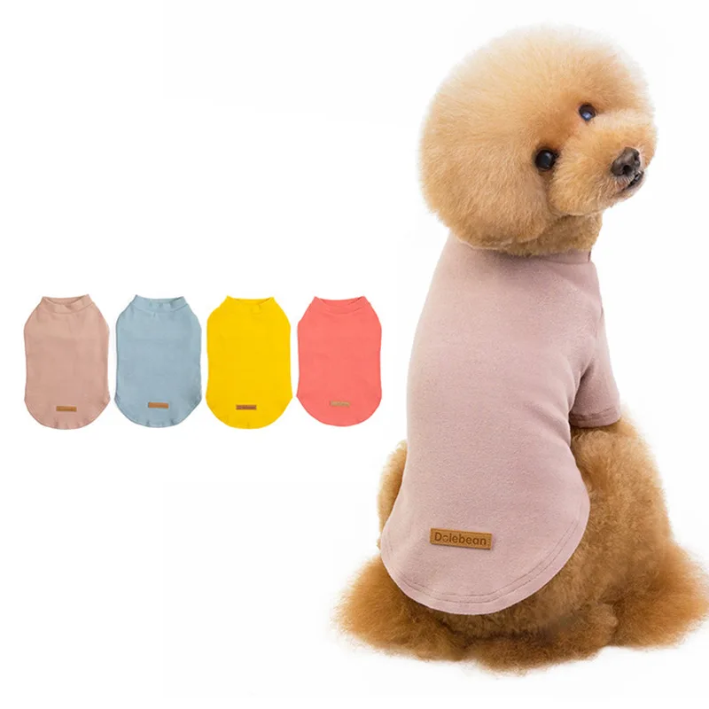 

4 Colors Dog Clothes Puppies Spring Autumn Soft Comfortable Warm Vest Chihuahua Teddy Outdoor Sweatshirt Small Dog Clothing