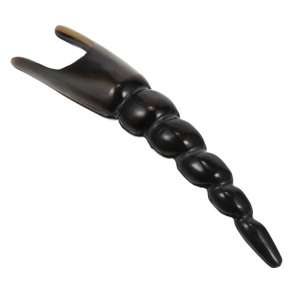 

1pc Ox Horn Rod Acupoint Tool Scrapping Massager (Black)