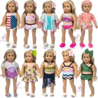 18-дюймовый Американский кукольный купальник-бикини для девочек, Пляжное платье 43 см, одежда для купания для маленьких кукол