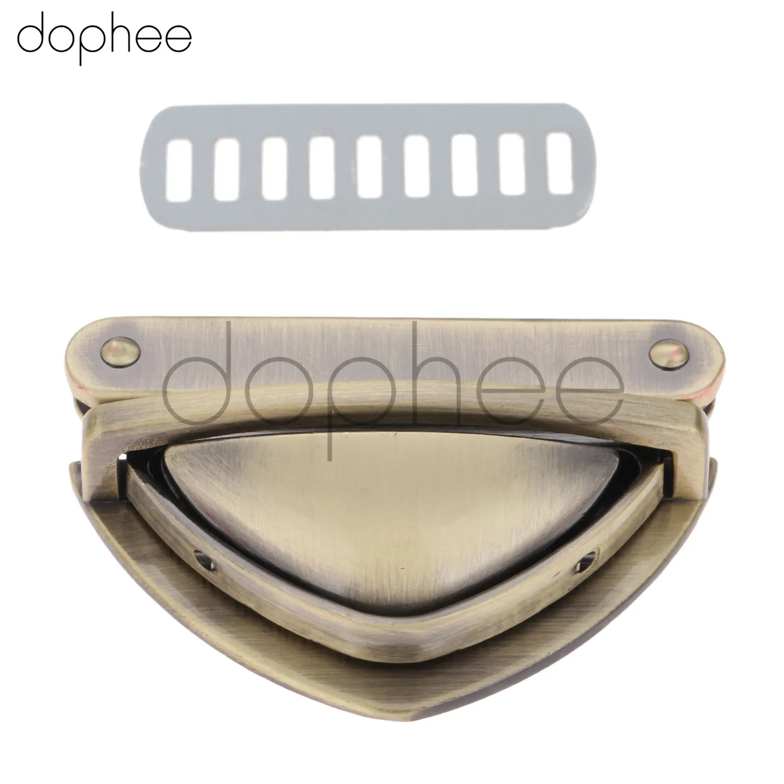 Dophee 1 комплект запорный замок застежка защелка застежки-пряжки для кожаной сумки Сумка кошелек DIY 4 цвета - Цвет: Bronze