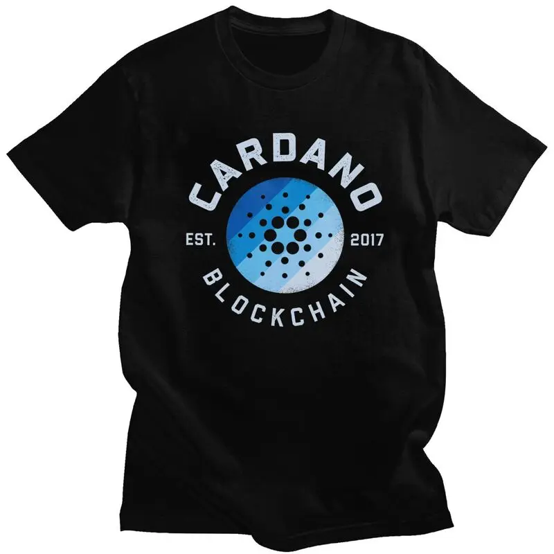 

Мужские Cardano футболка Изделие из хлопка с короткими рукавами, футболки футболка с уникальным дизайном для отдыха ADA криптовалюта криптовалю...