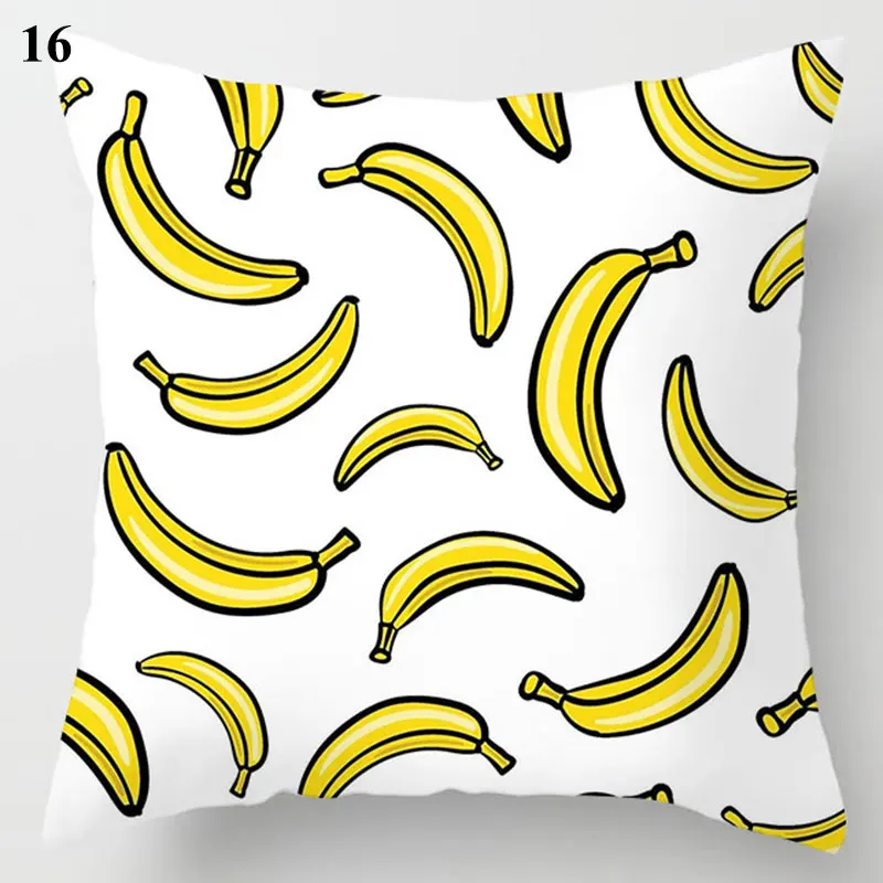 

Classic Yellow Cushion Cover Floral fruits Print Sofa Pillow Cases Bedroom Home Decor Car Office Decorative Accessories 45x45cm