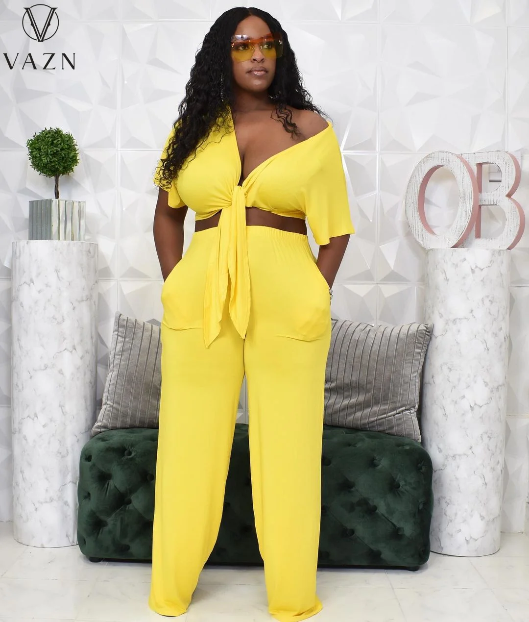 Популярные праздничные желтые шифоновые милые завязки VAZN 2021 с коротким рукавом и